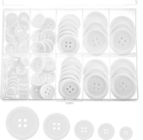 10 botones blancos cubiertos de tela de 20 mm, botones de costura para manualidades con vástago de metal redondo para trajes, vestidos blusas botón de tela cubierto vintage para proyectos de bricolaje