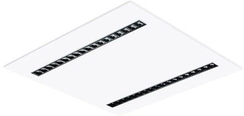 ELG Leuchten Einlegeleuchte 24 bis 36 Watt schaltbar Stahlblech weiß Low-Glare-Raster silber UGR<19 4200 lm 4000K inkl. Treiber IP20 CRI>80 LED Panel Büroleuchte