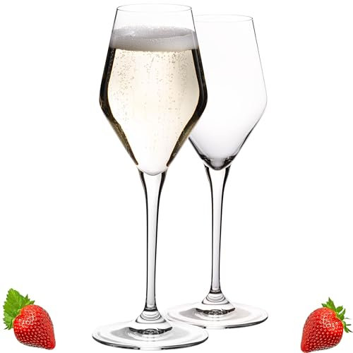 IMPERIAL - Set di 2 bicchieri da champagne in vetro Crystalline, 170 ml, lavabili in lavastoviglie