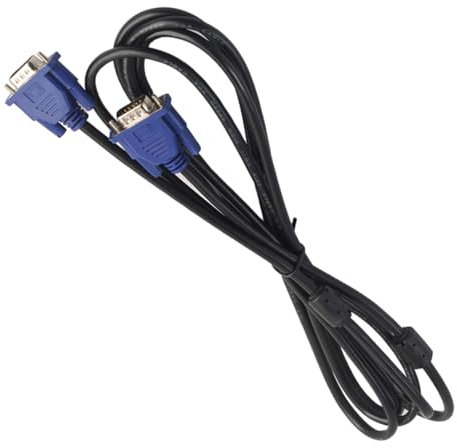 HOMSFOU Cable Vga Macho a Macho 3 Metros para Ordenador con Núcleo de Ferrita, Negro y Conector Azul, para Monitor, Proyector y Pantalla Led, Compatible con Resoluciones Altas y Uso