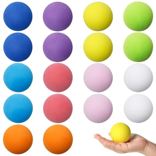Neikafan 18 Stück Schaumstoffbälle Soft Ball 6cm Eva Schaumstoffbäll Weiche | Schaumstoffball Bunt für Indoor Kleine Schwammbälle für Golfübungsbälle für Innenräume Füllmaterial für Bällebad