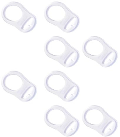 OUDQFCJ 8 Pcs Silikon-Knopf-Ring, Schnuller Adapter, Silikon Dummy Schnuller Halter Clip Adapter Ring, Silikonring für Schnuller