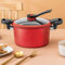 3.5L Pressure Slow Cooker, Nonstick Electric Pressure Cooker, Microwave Safe, Slow Cooker For Stewing, Steaming, Slow Cooking(Red)