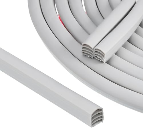 jackfru Dichtungsband Selbstklebend D-Form, Türdichtung 6 M x 10mm x 12mm, Wasserdichter Fensterdichtung Dichtungsstreifen für 2-12mm Lücke (Grau)