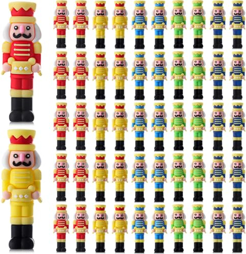 Chunful 50 Pcs Mini Christmas Nutcrackers Ornaments Figures Nutcracker Soldier Miniature Figurines Christmas Tree Decorations for Tabletop Home Collectible Decor Party Favors Gifts