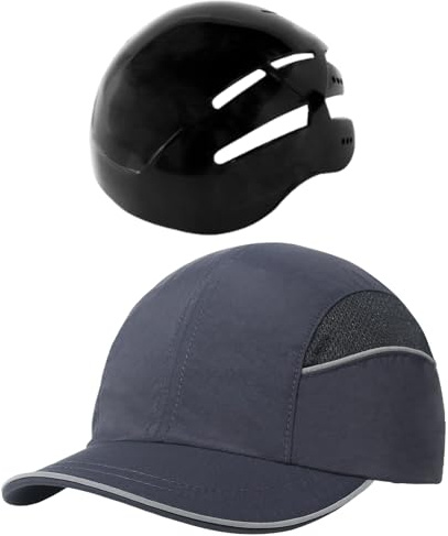 Ylnailky Gorra de Béisbol - Casco de Seguridad Ajustable,Gorra Deportiva con Protector Craneal Desmontable para Ciclismo Tenis Montaña Senderismo Actividades al Aire Libre y Ocio