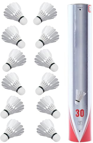 Generisch Pelotas de bádminton con plumas de pato, pelotas de bádminton para entrenamiento de lanzadera, juego de pelotas portátiles para familias principiantes, entrenador, plumas de pato, cocks de