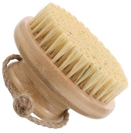 FOMIYES Spazzola Corpo in Bambù e Setole di Sisal per Massaggi e Esfoliazione Delicata della Pelle, per Doccia e Rimozione delle Cellule Morte su Corpo e Schiena