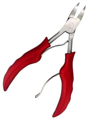 Alicates Cuidado Uñas de Acero Inoxidable Rojo | Doble Resorte, Agarre Antideslizante, Entra Ranura Ungueal, Remueve Piel Muerta Seguridad