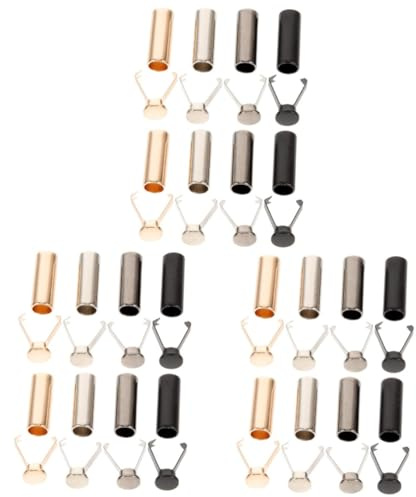 Gadpiparty 24 Stck. Teiliges Metall Schnürsenkelspitzen Ersatz Shoelace Ends für Schuhe Hüte Gürtel und Kordeln Installieren Strapazierfähig Modisch Passend für Verschiedene Schnürsenkelarten