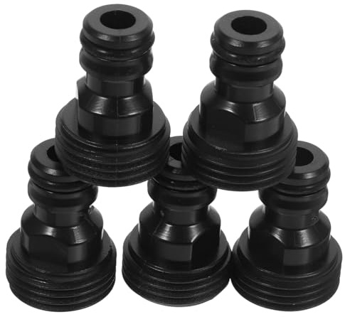 JOINPAYA 5pcs Black Hose Connector Adapter for Washing Machine Faucet Quick Disconnect Water Inlet Hose Fittings for Household Plumbing