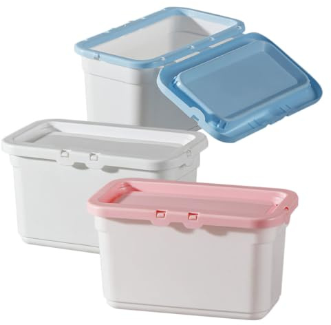 Gatuida Laundry Pods Storage Container: 3pcs Washing Powder Storage Laundry Pod Box with Smooth Edges Pp Material Washing Beads Canister Organizer for Clutter Household White Pink Blue