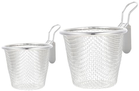 DECOMELODY 2 Stück Edelstahl Nudelsieb Heißwassersieb für Nudeln Ölfilter Formstabil und Leicht zu Reinigen Küchenhelfer für Hot Pot