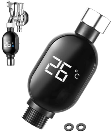 Woalopted Duschthermometer Anzeige, Sofort Ablesbare Baby Badewasser Temperatur Anzeige, LED Digitalanzeige Badewannenthermometer Für Babys Wasserdichtes Für Haushalt Wohnung Hotel Haus