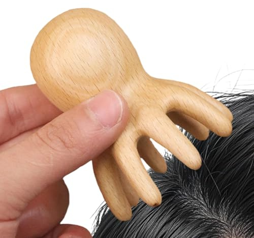 Massaggiatore per la testa, strumento spa per il relax, massaggiatore manuale in legno, adatto per uomini, per casa, posto di lavoro, pausa, studio, meditazione e relax