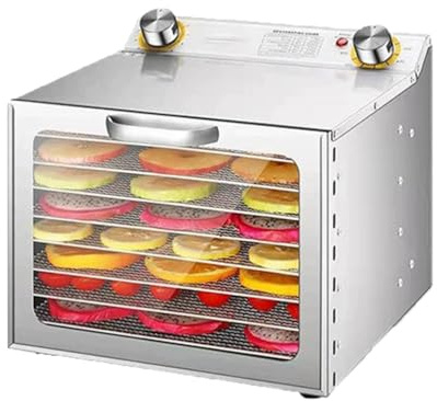 GXLBDK Essiccatore per Alimenti in Acciaio Inossidabile, Essiccatore Elettrico per Frutta A con Timer da 12 Ore, Perfetto per Essiccare Frutta, Carne E Verdura,8Layer