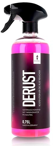 Wizard of Gloss DeRust Flugrostentferner 750ml ph-neutral mit Wirkindikator | Eisenpartikelentferner für Autolack & Felgen | Entfernt Bremsstaub, Flugrost & Metallpartikel schonend und effektiv