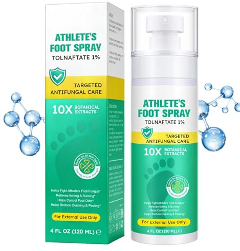 Spray Pie De Atleta Para Zapatos 120ml del Picor Pies | Spray Antipicor Podal Para Adultos Mujeres Hombres Corredores Vestuarios Viajes Hogar Gimnasio Salón Rutina