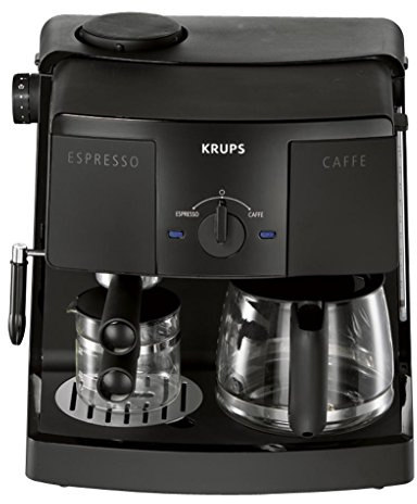 KRUPS XP1500 Coffee Maker and Espresso Machine Combination, Black