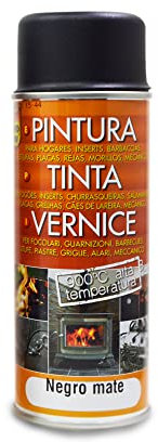 PYRO FEU 24950-6 Pintura Termica 900º C Negro Mate, Acero inoxidable, 400 ml (Paquete de 1) - Paquete Puede Variar