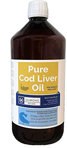 OURONS Cod Liver Oil 1L – Feed Grade Liquid for Dogs & Animals | Natural source of omega-3 with vitamins A and D; pour over food daily for dogs, cats and horses