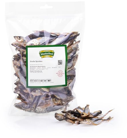Masterfeed Sprotten, Getrocknet, 100% Natürlich, Kauartikel für Hunde (groß, 500 g)