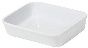 Plat en porcelaine rectangulaire lisse gastronomique 27 x 20 x 6 h cm
