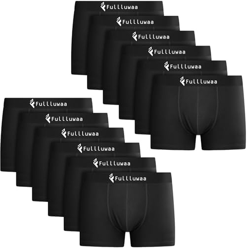 Fullluwaa Boxershorts för män, 12-pack – business män, retroshorts, män, bomullsunderkläder, mjuk och perfekt passform (utan skrapande lapp), 6 färger (12)