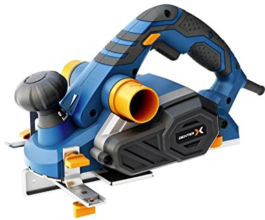 DEXTER - Elektrohobel - 17000 U/min - 800W - Hobelbreite 82 mm - 0 bis 2 mm Spantiefe - 0 bis 15,5 mm plan hobeln