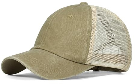 CLAPE Sommer Mesh Basecap Herren Damen Atmungsaktiv Verstellbar Trucker Cap | Washed Cotton,UV-Schutz Baseballkappe,Sport Cap für Running,Golf,Wandern,Camping,Pickleball,Tennis