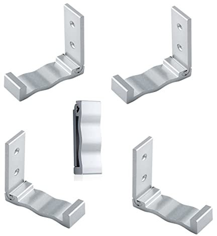 5 Stück Faltbare Wandhaken | multifunktionaler Klapphaken | 90° Grad Wandhandtuchhaken | Kopfhörerhalter - Farbe [silber] - Kleiderhaken aus Aluminiumlegierung | Garderobenhaken | Wandhandtuchhaken