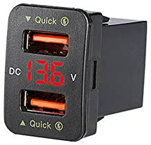 Qc 3.0 Double Prise USB,Prise USB De Voiture EncastréE Chargeur De Voiture Rapide Double USB pour Carte De Voiture d'origine pour Co = Rolla 2007-2019