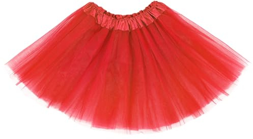 Zando Red Tutu Girls Red Tutu for Toddler Girls Kids 4 Layers 2-8 Years Halloween Princess Puffy Tulle Elastic Waist Dance Skirt Birthday Party Dress up Affordable Soft