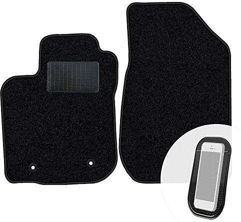 moto-MOLTICO Vorne Fußmatten Auto Velours Autoteppiche Schwarz Automatten Set 2-teilig passend für Dacia Sandero Stepway I 2013-2018