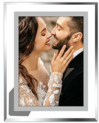 Vienrose 20x25 Cornice per Foto in Cristallo, Portafoto in Vetro Ad Alta Definizione Collocazione Orizzontale o Verticale