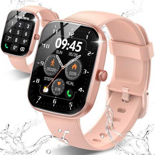Csasan Smartwatch Damen Herren, 1,91 HD Touchscreen Smart Watch mit Telefonfunktion, 112+ Sportmodi Fitnessuhr mit Puls-Schlaf-Monitor Schrittzähler, IP68 Wasserdicht Sportuhr für Android iOS, Rosa