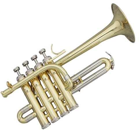 Professionell Trompete Professionelle hochwertige Bb-Piccolo-Trompete aus Messing gold- und silberfarben lackierter Trompetenkolben aus hochwertiger Legierung