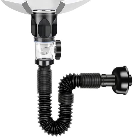 Ablaufschlauch für Waschbecken 1/2 Stück - Flexibler Abflussschlauch, Pop-Up Drainageschlauch | Flexibler Schlauch für Waschbecken Siphon P, Ablaufgarnitur Für Waschbecken Badezimmer, Ablaufschlauch