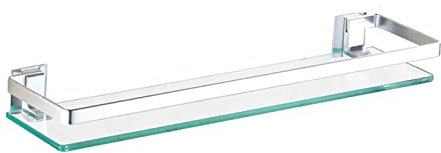 Duschregal, Eckregal für Badezimmer, Duschständer, Badezimmerregale, Duschregale, an der Wand montiertes Badezimmerregal aus Aluminium, 8 mm extradickes Lagerregal aus gehärtetem Glas mit Spiegelfro