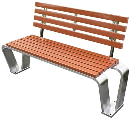 NRNQMTFZ Edelstahl Gartenbank,Parkbank mit Rückenlehne,robuste Beine aus Edelstahl und verdickte Lattensitze,Wetterfest Parkbank, für Rasen, Innenhöfe, Terrassen(150cm/59in,A)