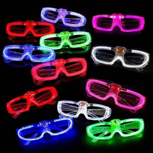 Occhiali LED 10 Pezzi Occhiali Luminosi per Feste Party Occhiali Fluorescenti per Halloween, Compleanno, Rave, Natale, Festa Regali