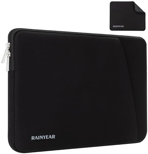RAINYEAR Housse pour Ordinateur Portable de 15,6 Pouces Compatible avec Ultrabook Chromebook de 15,6 Pouces, Sac de Protection pour Ordinateur Portable à Lunette Ultra Mince de 16 Pouces, Noir