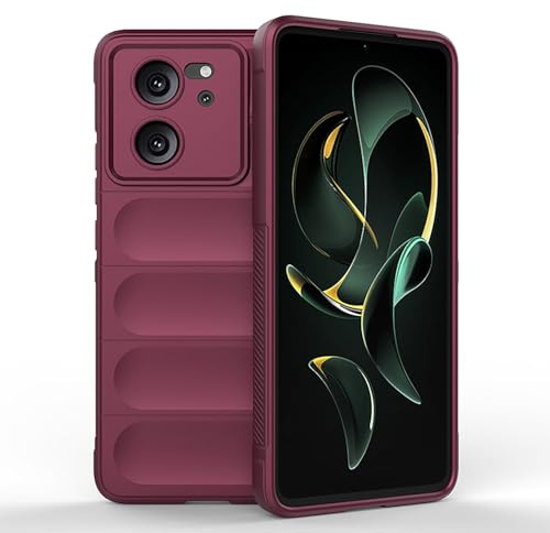 ILING Funda para Xiaomi 13T 5G / Xiaomi 13T Pro 5G, Diseño de Suave Silicona en Wave Pattern y Antigolpes Airbag, Carcasa Protectora Ultradelgado Mate TPU Bumper Cubierta (Morado Oscuro)