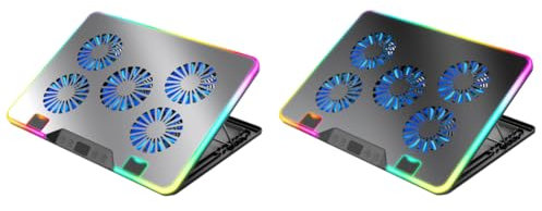LYEAA Laptop Cooling Pad with 5 Quiet Fans and Adjustable Height rack for 11-17.3 in Gaming Laptops stand