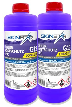 SkinStar Antigel de radiateur prêt à l'emploi -35 °C | G11 | G12 | G13 | Liquide de refroidissement | Liquide de refroidissement | Antigel pour voiture | Produits chimiques de voiture (2 l, G13)