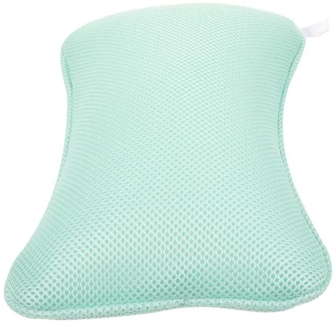 IWOWHERO 3d Mesh Bath Pillow Suction Cups Non-slip Soaking Tub Pillow for Bathroom Spa and Hotel Use for Comfortable Bathtub Head Support Random Color