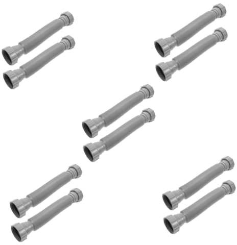 Gadpiparty 5 Ensembles Tuyau De Vidange D'évier Tuyau D'évier Flexible Tuyau De Vidange Extensible Couler Drain Bol Rallonge De Vidange Tuyaux De Machine À Laver Plastique Grey 2 Pièces * 5