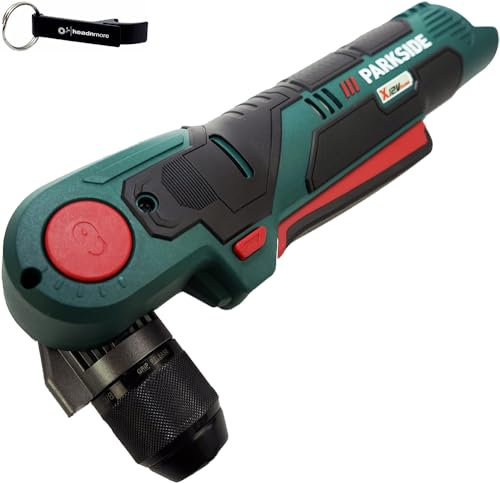 HEADNMORE® Bundle Parkside® - Trapano avvitatore angolare a batteria 12 V PWBSA 12 + portachiavi HEADNMORE® (senza batteria)