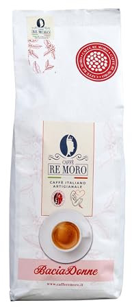 Caffè Re Moro - Miscela BaciaDonne - Caffè Artigianale in Grani - setoso e denso, origine sud americana e indiana, tostatura medio-scura - 500g