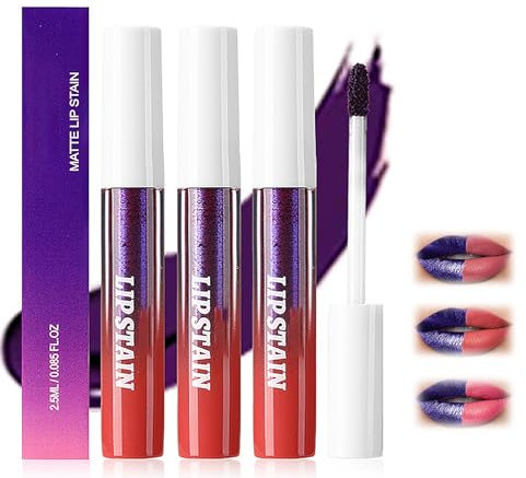 3Pcs Lip Stain Peel Off Lip Tint Set, Smooth Peel Off Lip Gloss, Moisturizing non stick Nude Lip Gloss, Lip Stick Long Lasting Waterproof Lip Tint Peel Off for Women